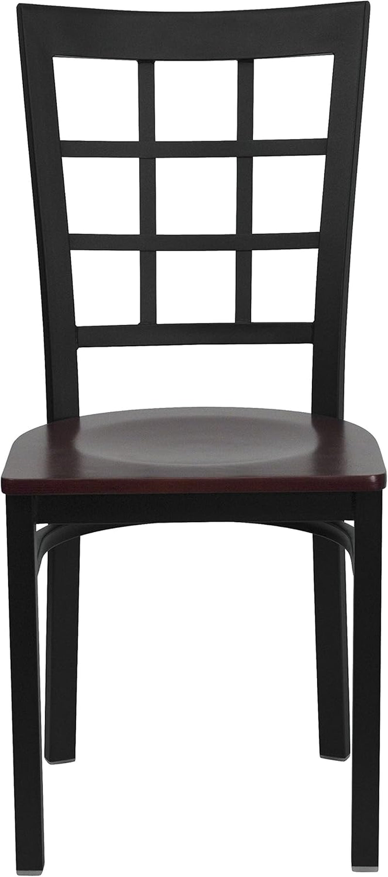 Hercules Series Black Window Back Metal Restaurant Chair