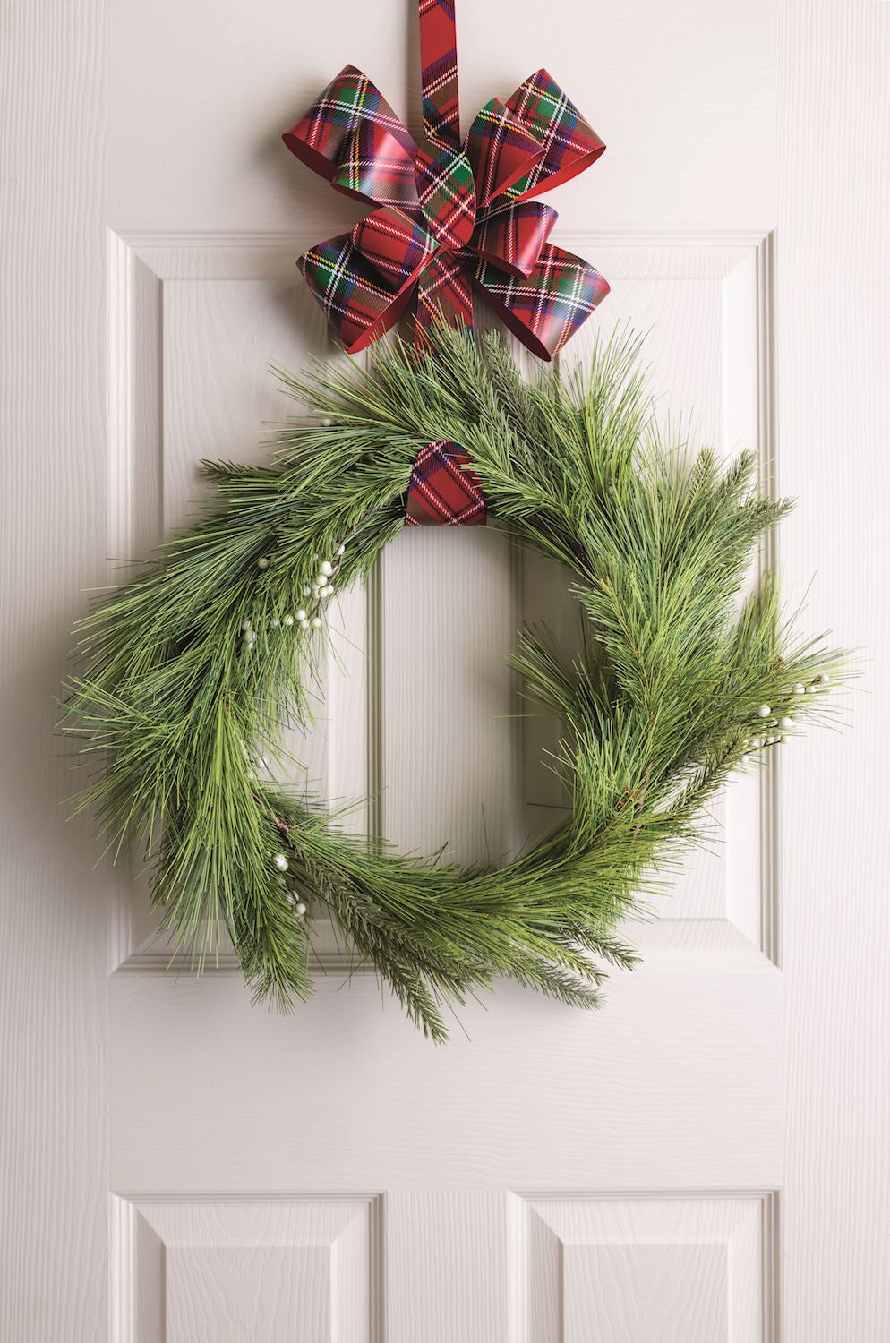 Tartan Bow Metal Wreath Hanger