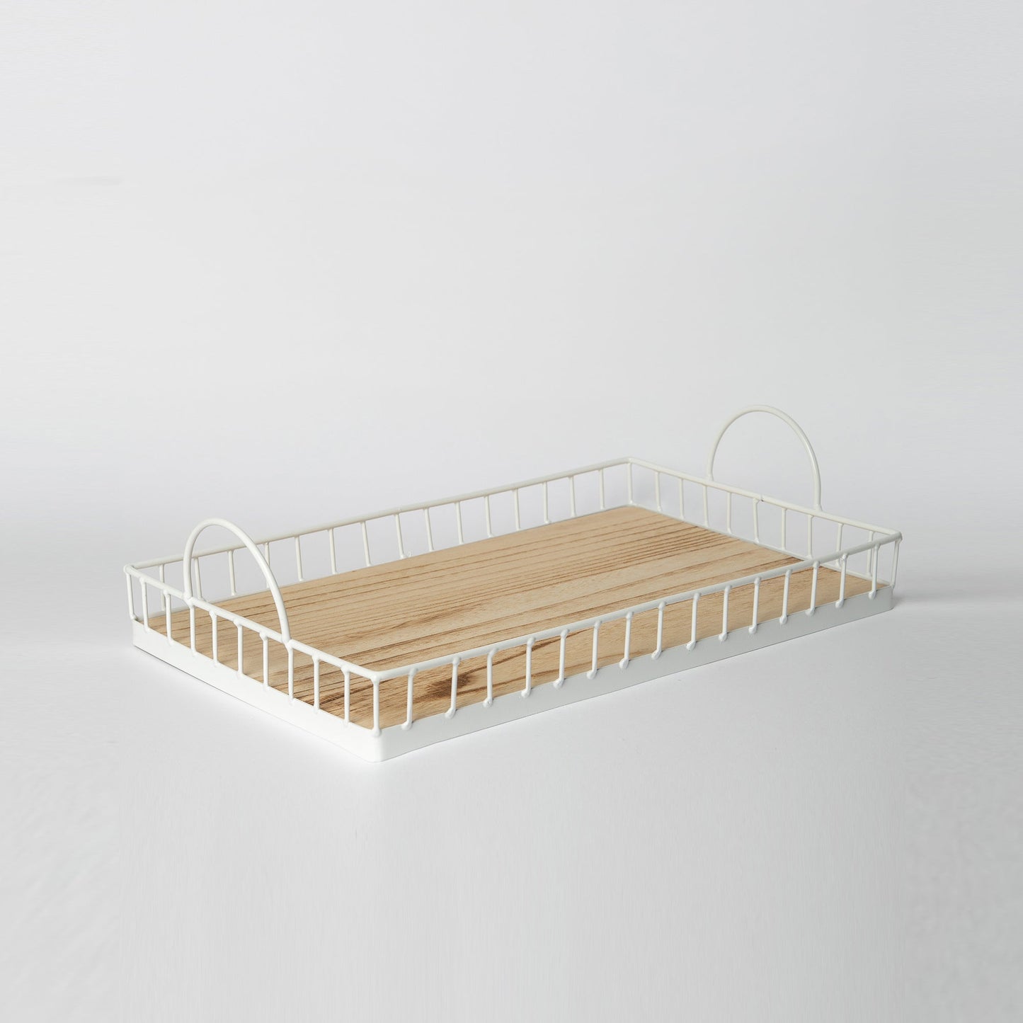 Rectangular Metal & Wood Tray