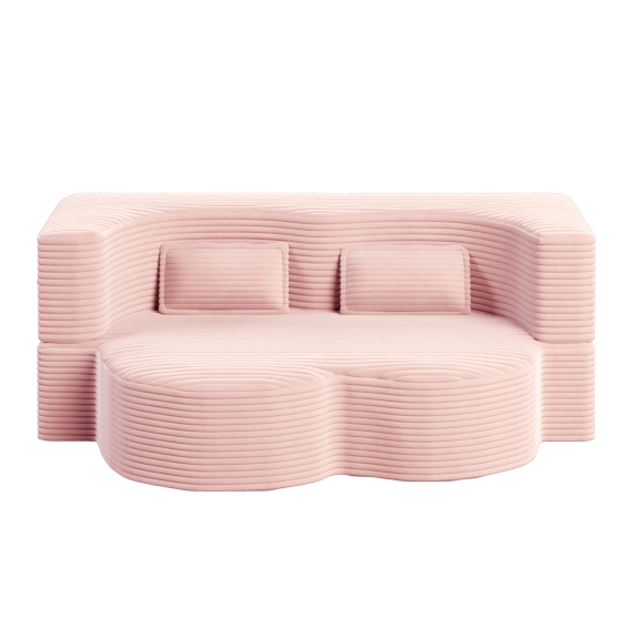 Modern Floor Sofa with 2 Pillows
