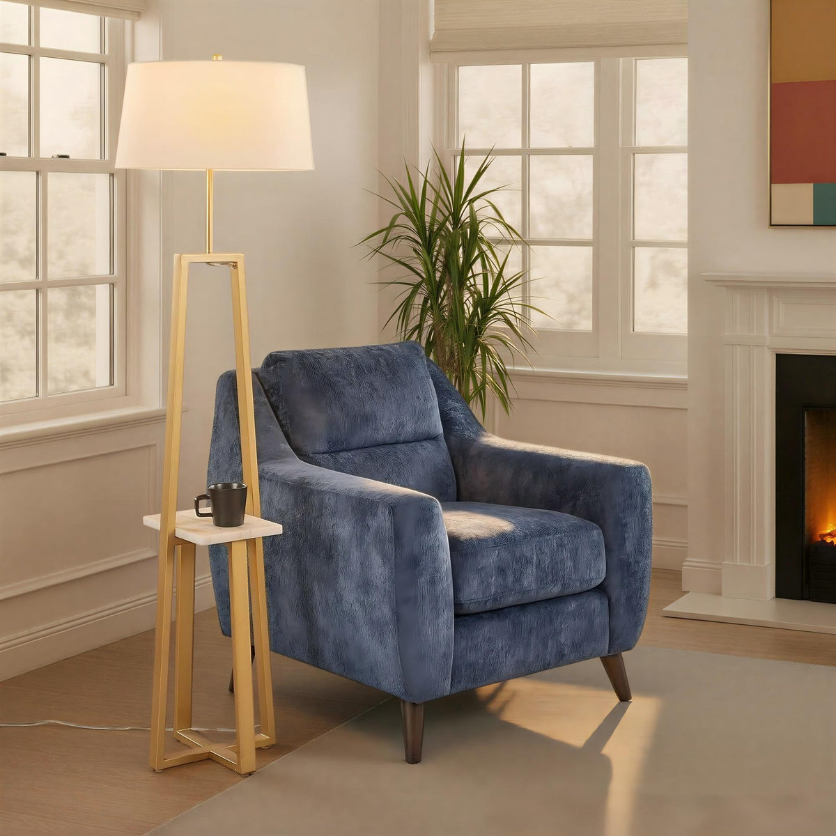 Shelf Contemporary Floor Lamp