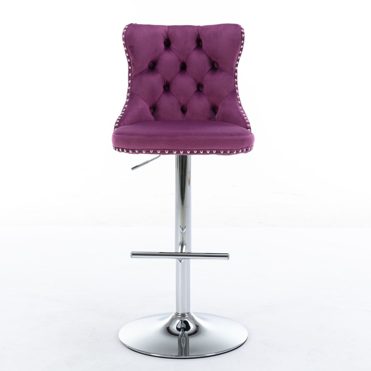 Swivel Barstools Adjusatble Seat Height From 25-33", Modern Upholstered Base Bar Stools With Backs Comfortable Tufted For Home Pub And Kitchen Island (Set of 2)