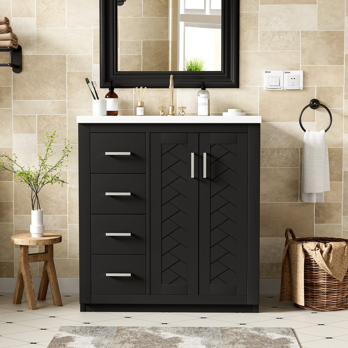30'' Bathroom Vanity with Ceramic Sink Combo