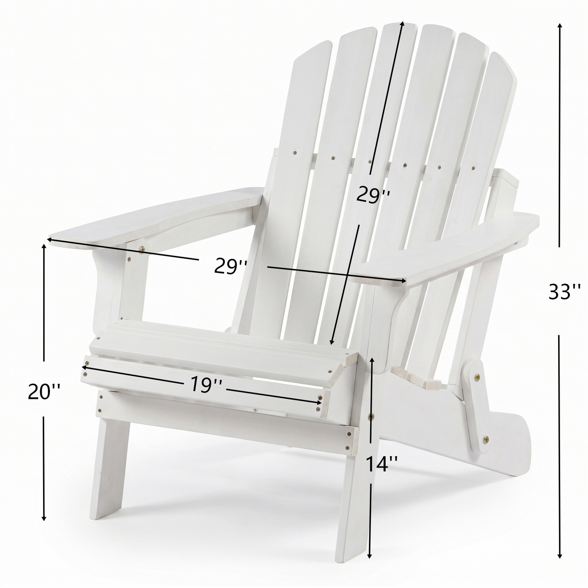 Oversize Wooden Outdoor Folding Adirondack Chair