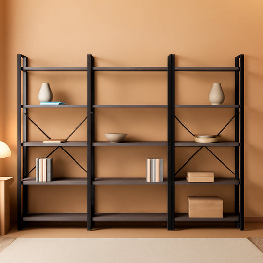 Grey 4 Tier Ladder Bookshelf With 11 Open Shelves For Home