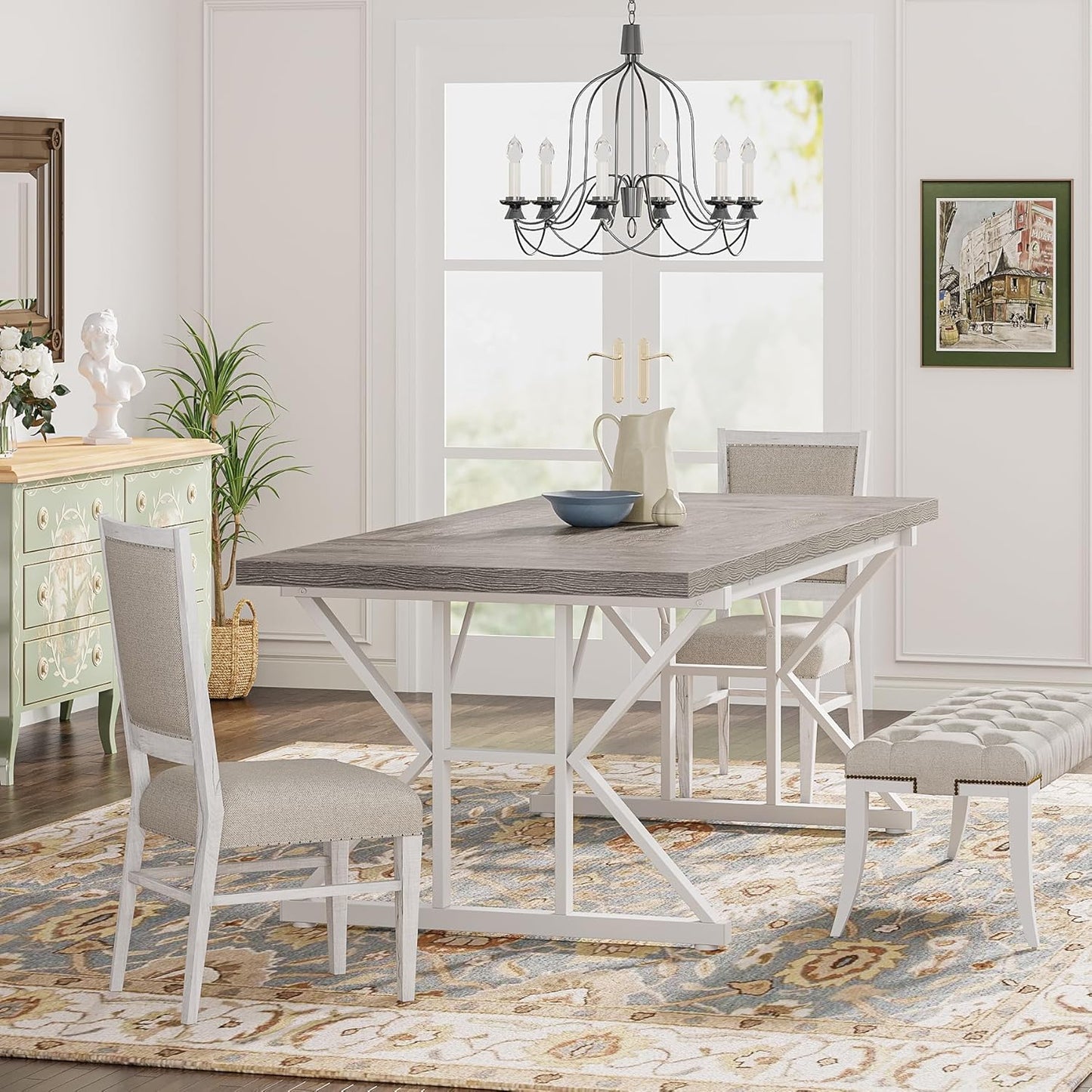71" Farmhouse Dining Table for 6