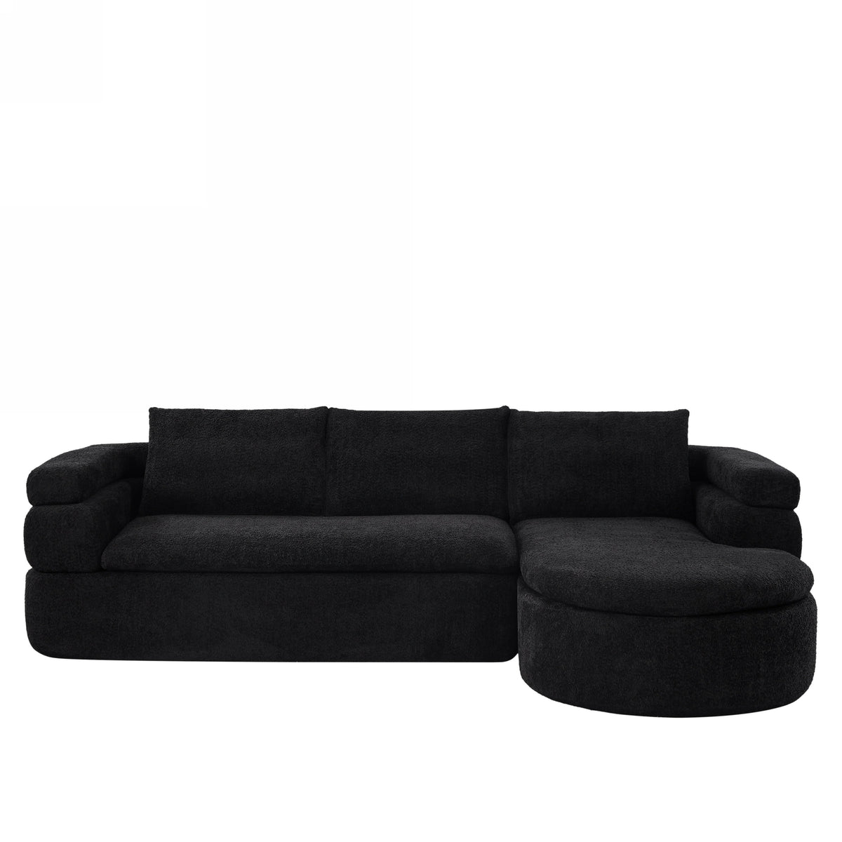 106" L-Shape Sectional Sofa - Black