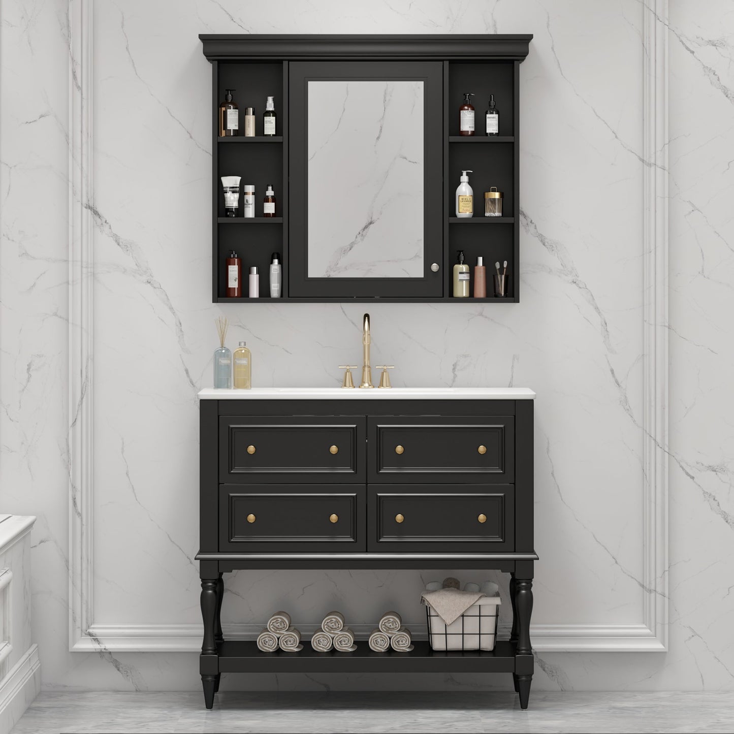 36'' Bathroom Vanity with Medicine Cabinet