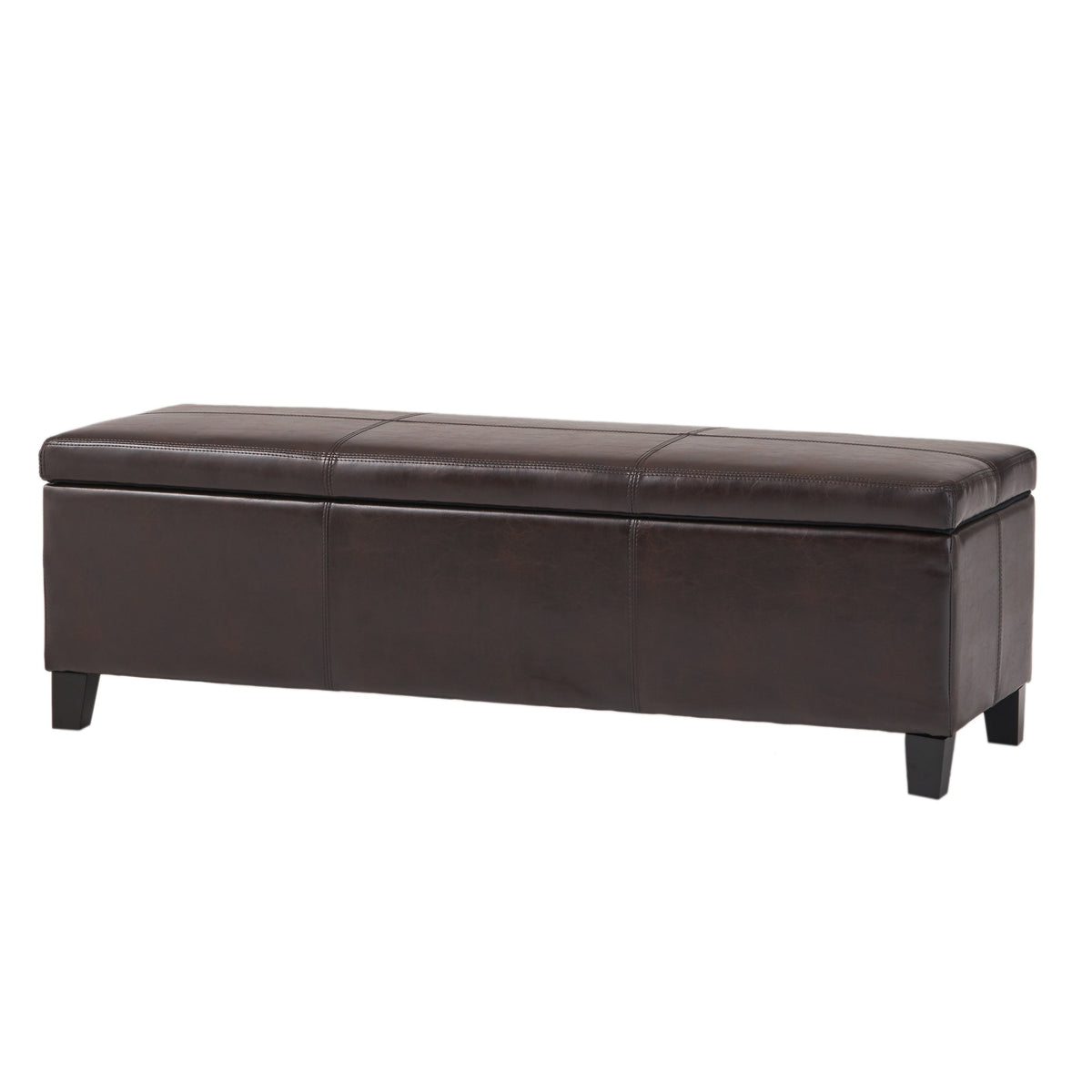 Upholstered PU Leather Storage Ottoman