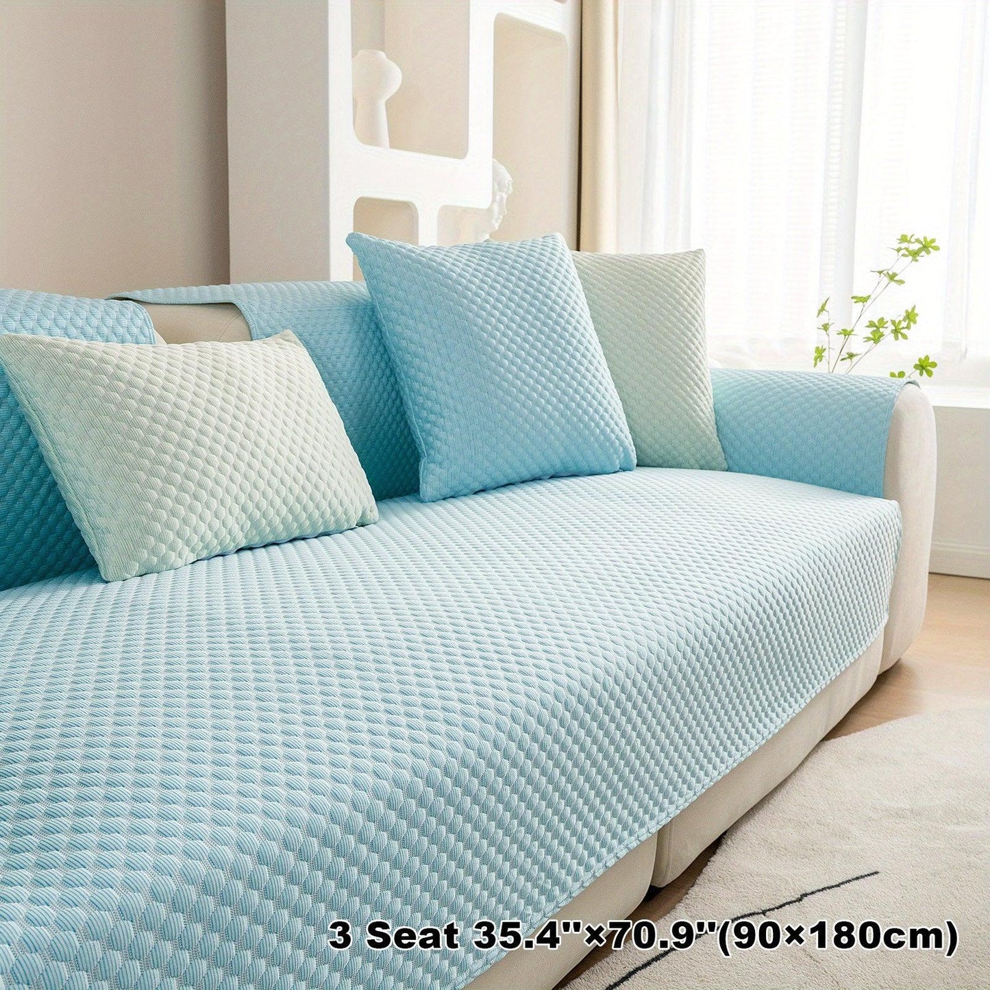 Breathable Ice Silk Light Gray Couch Cover - Cooling & Anti-Scratch
