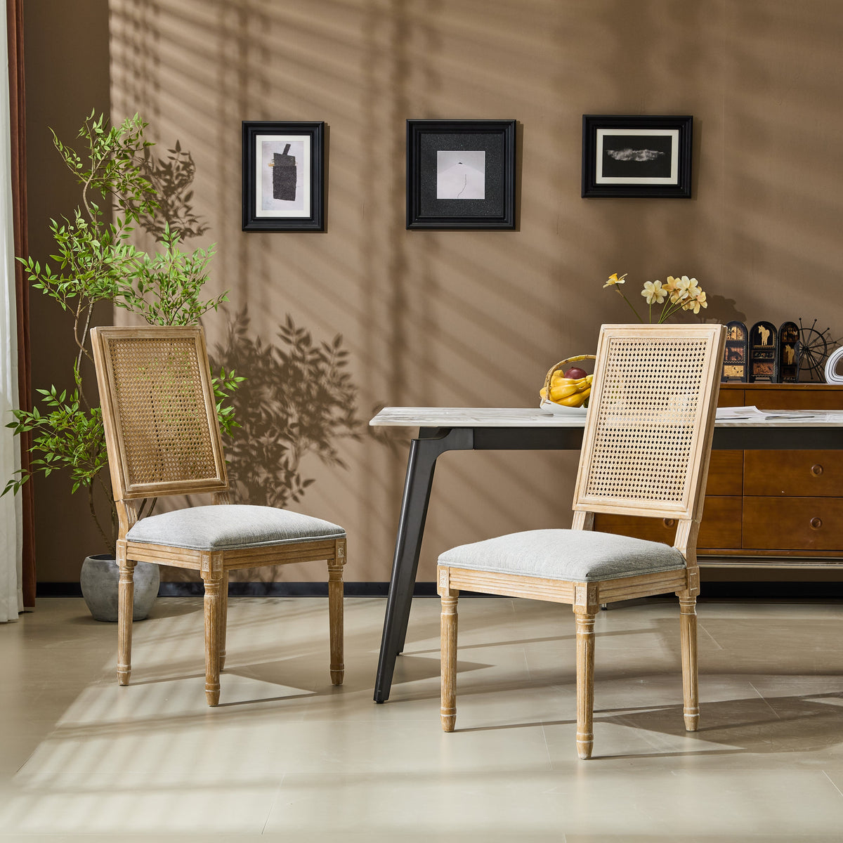Set of 2 French Country Dining Chairs