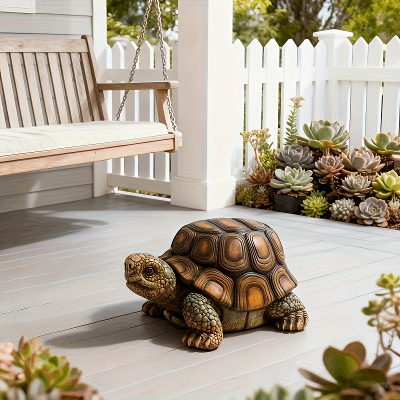 18" Garden Turtle Statue Stool