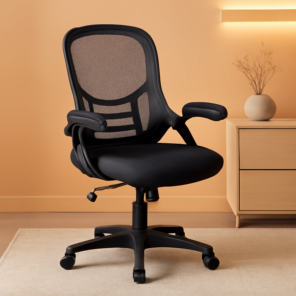 Porter High Back Swivel Office Chair With Adjustable Lumbar Support Black