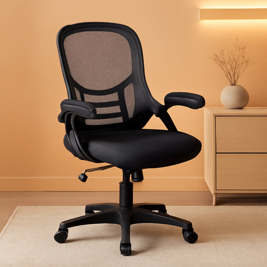 Porter High Back Swivel Office Chair With Adjustable Lumbar Support Black