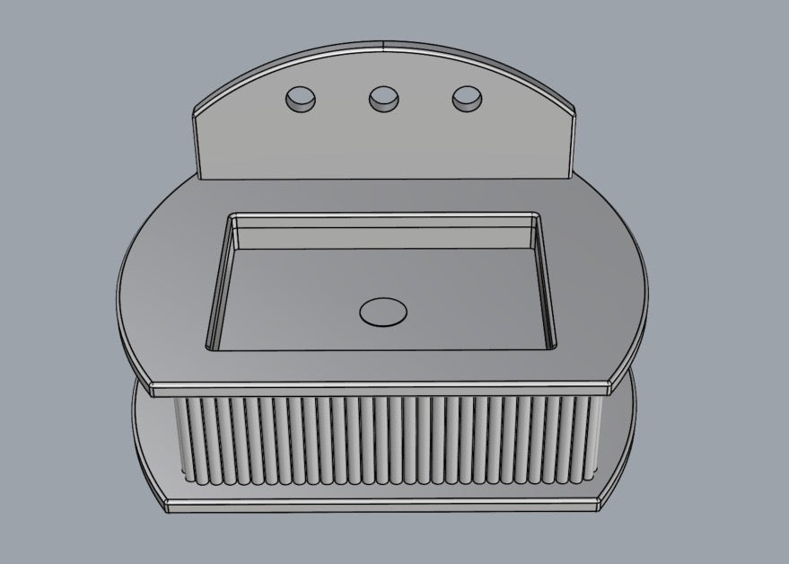 Bathroom Fluted Marble Sinks