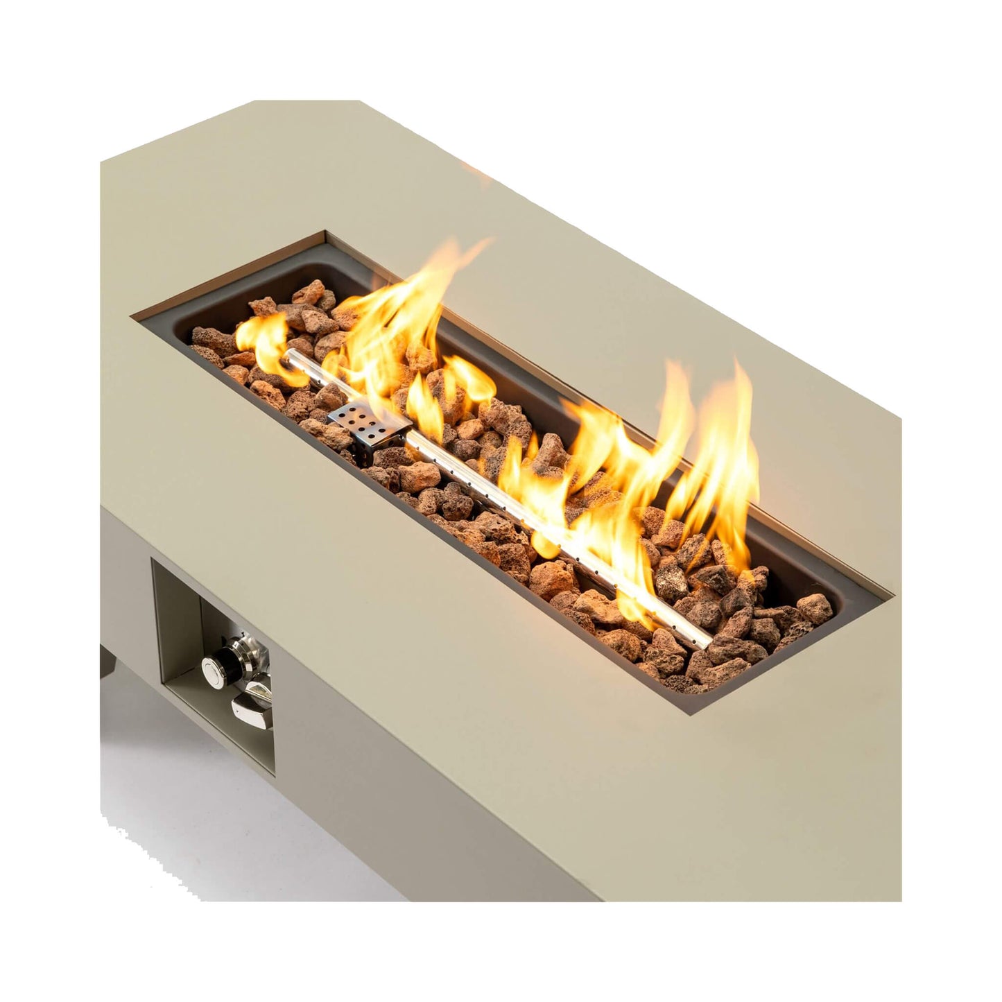 42" 50K BTU Iron Liquid Propane Fire Pit Table With Glass Stones (SAK63845)