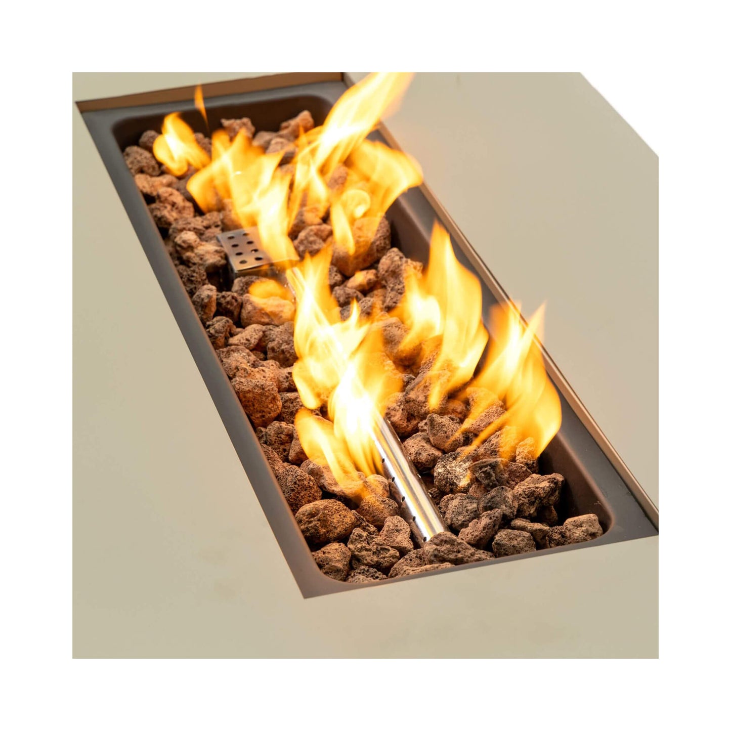 42" 50K BTU Iron Liquid Propane Fire Pit Table With Glass Stones (SAK63845)