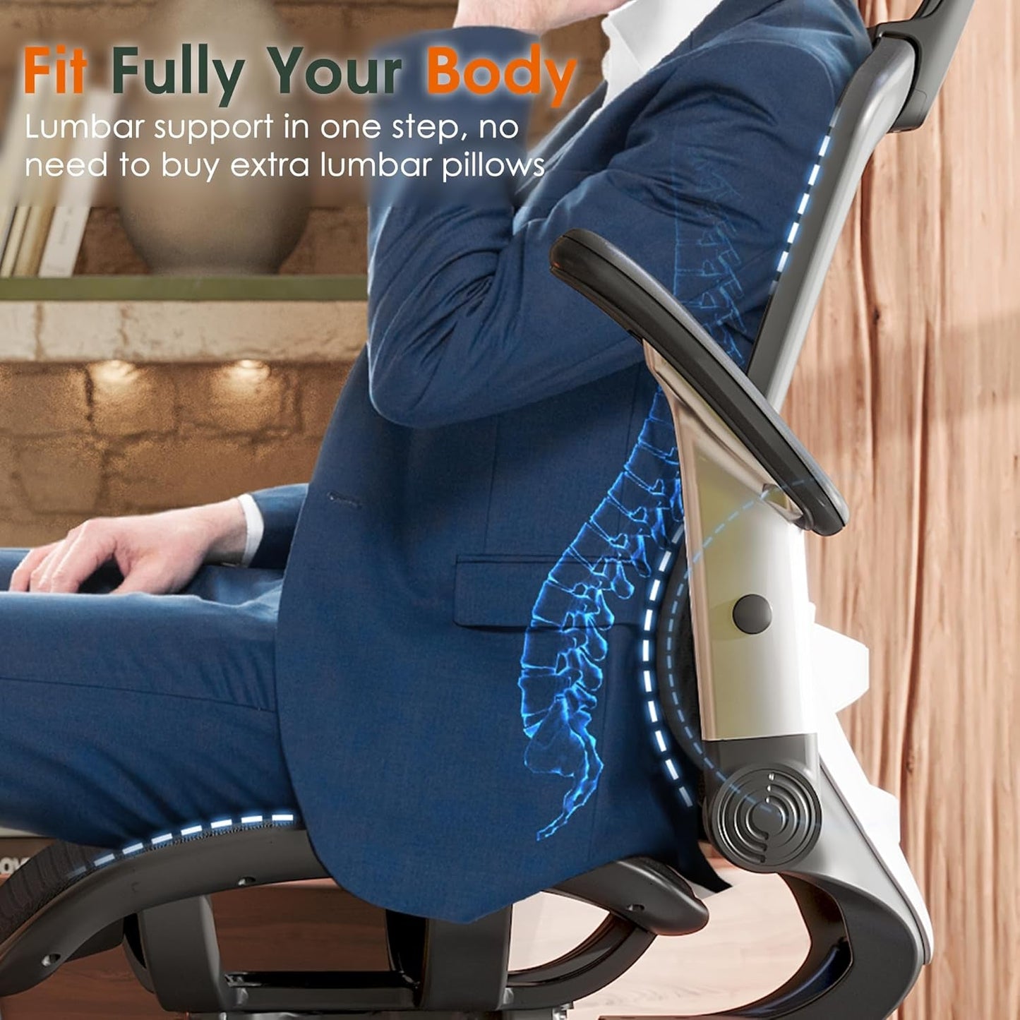 Big Tall Mesh Office Chair With Headrest And Tilt