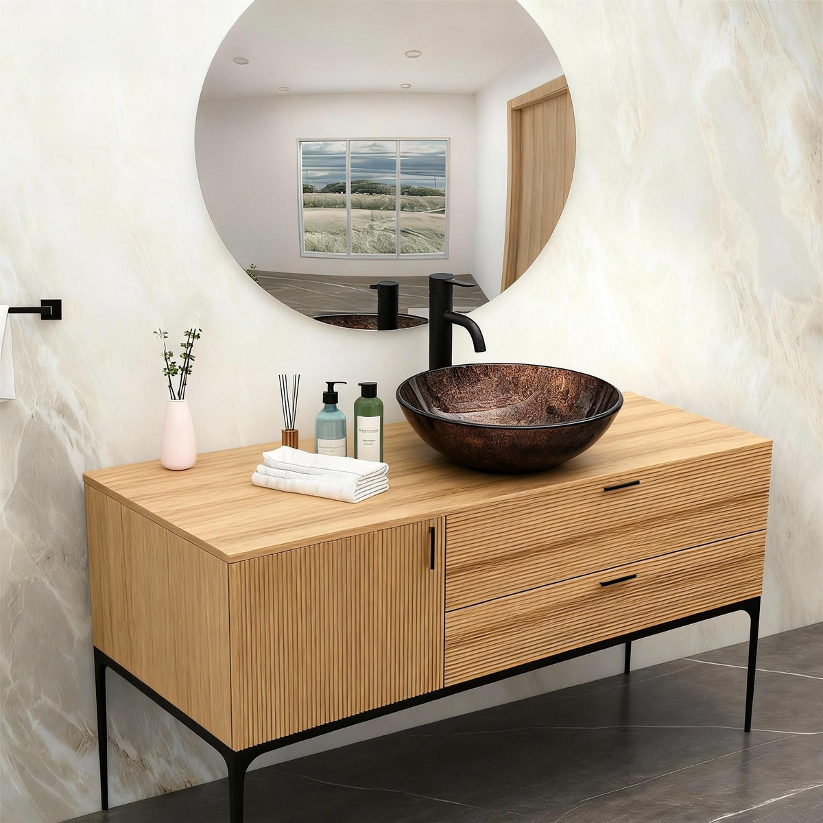 Bathroom Artistic Tempered Glass Vessel Sink