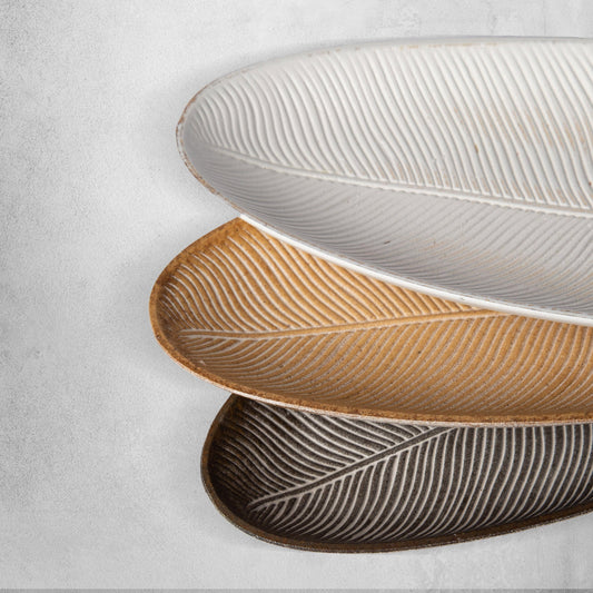 Leaf Design Wood Tray - Elegant Jewelry Plate Tray with Intricate Leaf Design - Decorative Centerpiece for Home, Kitchen, and Events