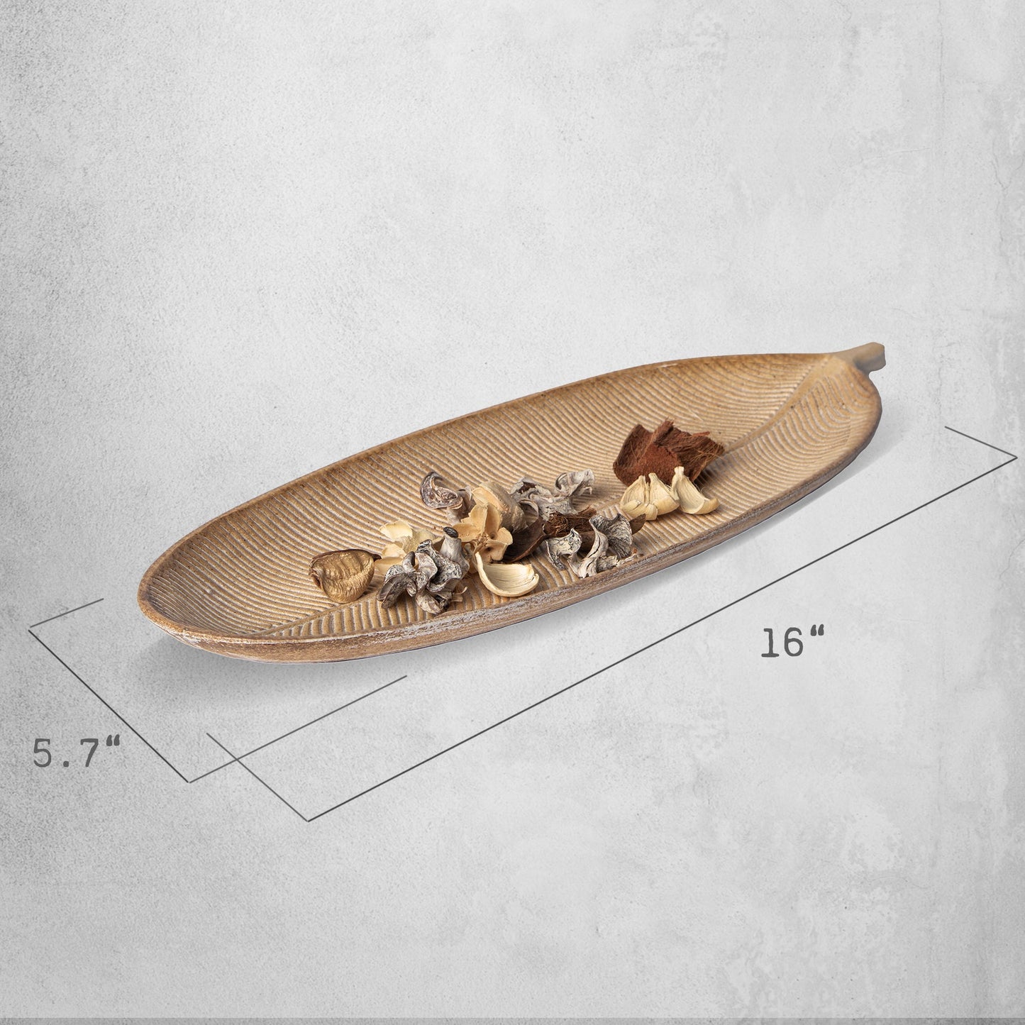 Leaf Design Wood Tray - Elegant Jewelry Plate Tray with Intricate Leaf Design - Decorative Centerpiece for Home, Kitchen, and Events