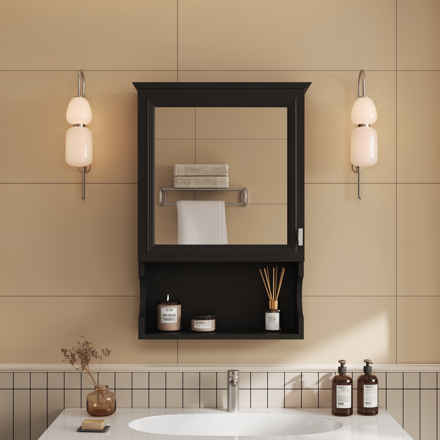20'' Wall Mounted Bathroom Storage Cabinet with Mirror