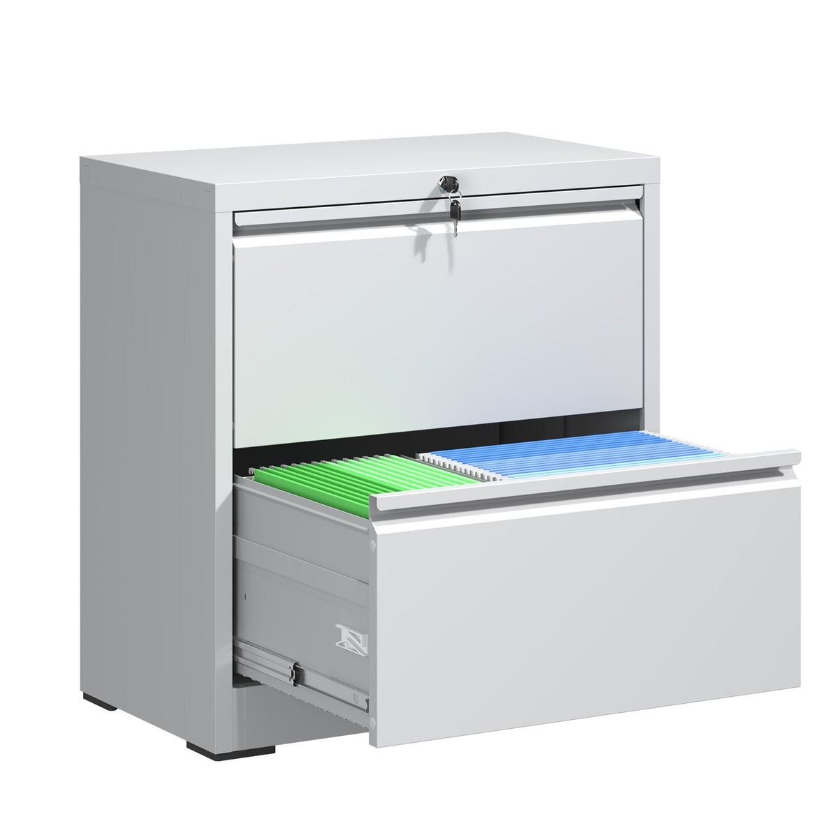 2 Drawer Lateral File Cabinet with Lock