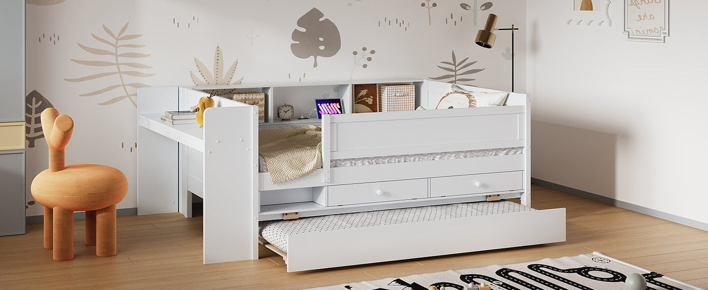 Multi-Functional Twin Daybed with Drawers and Trundle