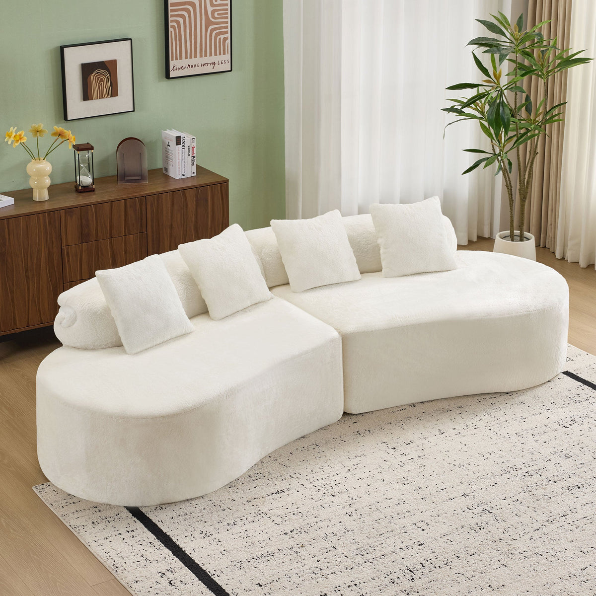 White Curved Sofa