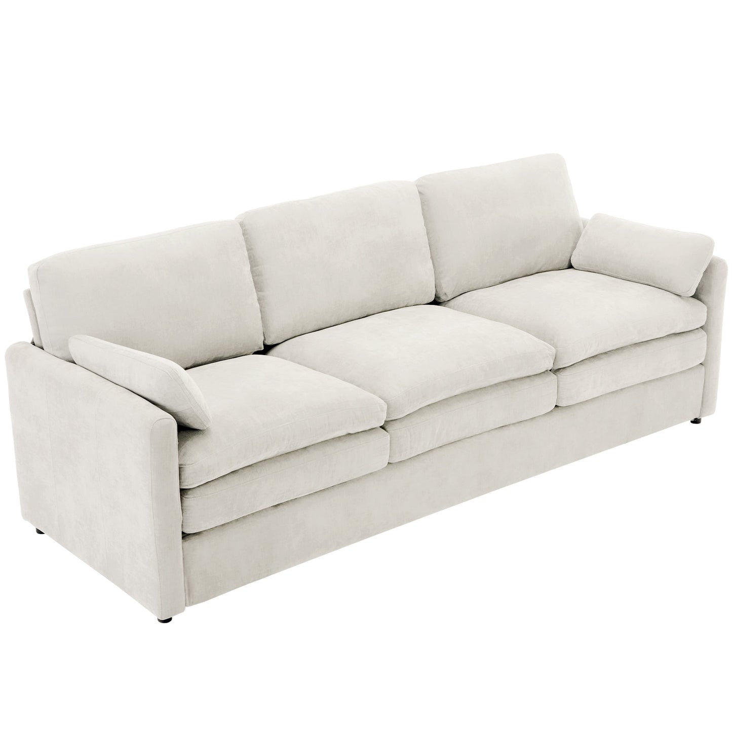 Cozy Upholstered 3-Seater Sofa with Plush Double Cushion and Ergonomic Design