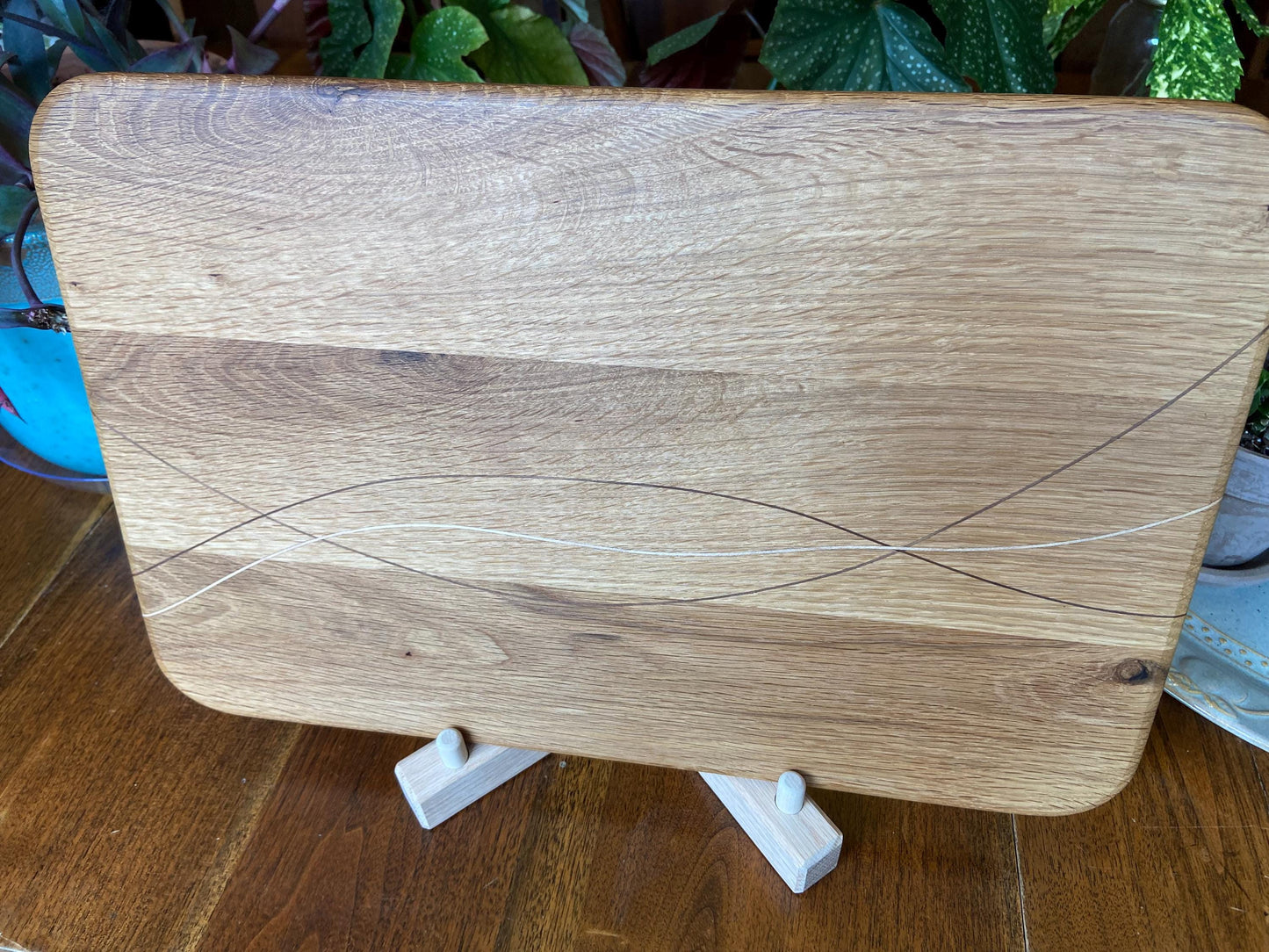 White Oak Charcuterie Board - Exotic Wood Decorative Banding