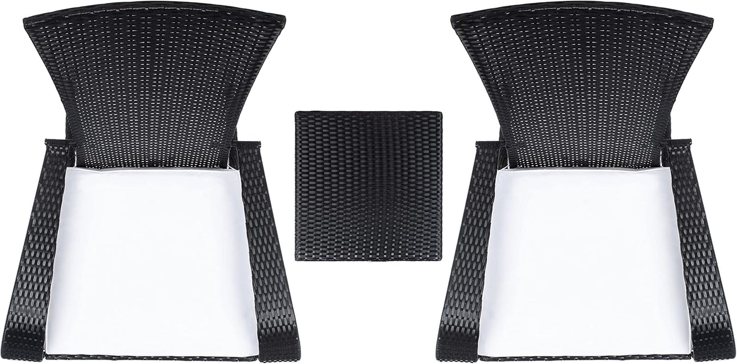 Outdoor Edna Black White Cushion 3 Piece Patio Lounge Set
