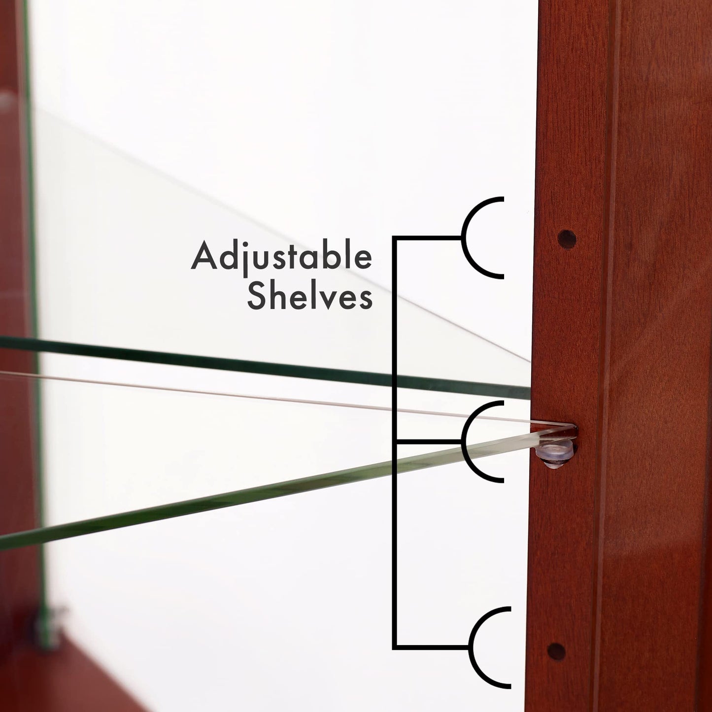 Corner Curio Display Cabinet with Lights