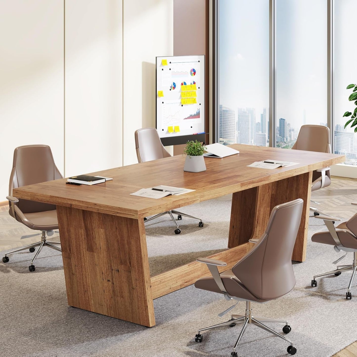 Walnut 70 Inch Executive Desk For Home Office Workspace