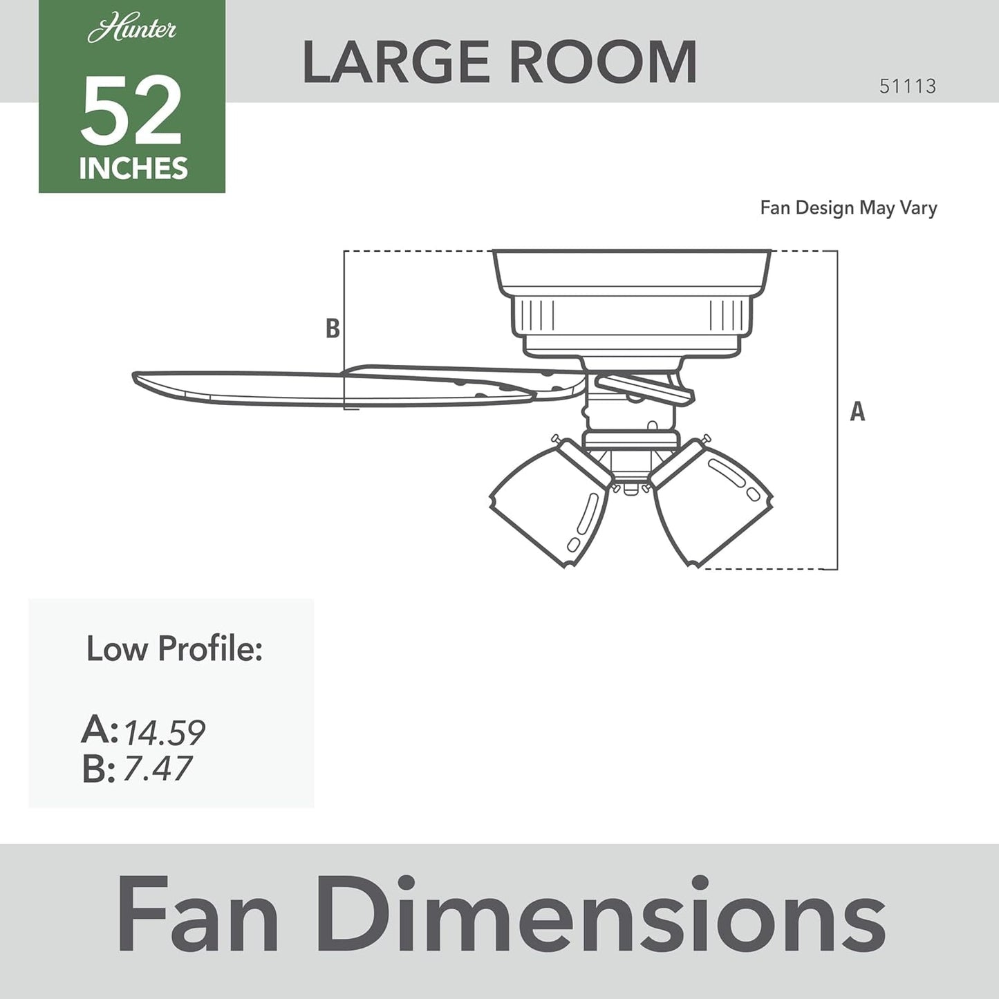 52 Inch Matte Silver LED Ceiling Fan With Integrated Light