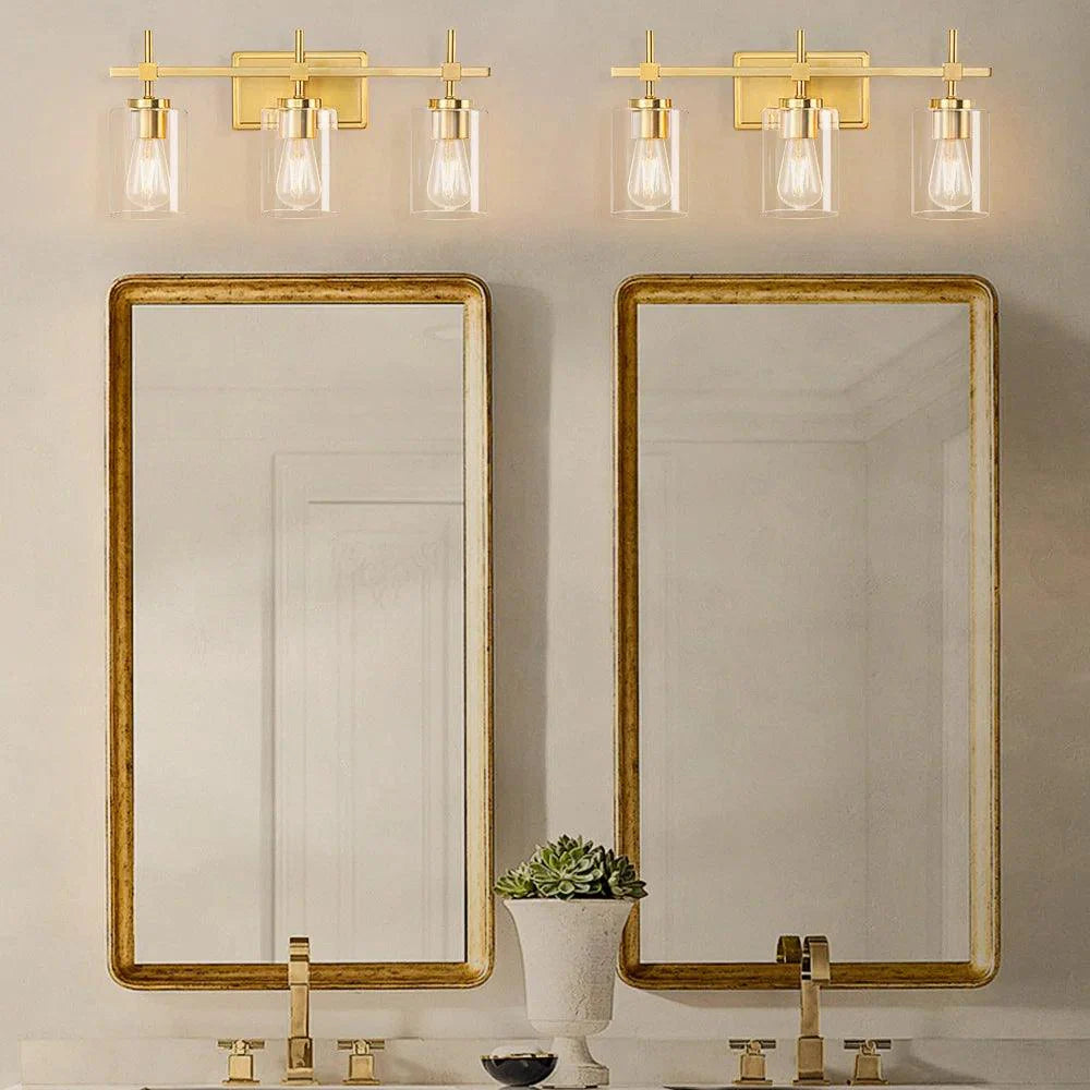 Jasper Modern Clear Glass 3-Light Bathroom Vanity Light