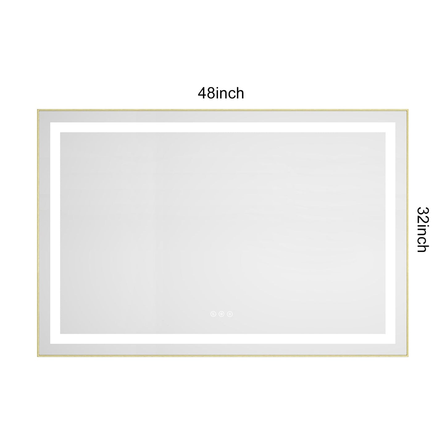 48" x 32" LED Bathroom Mirror with Front and Backlight