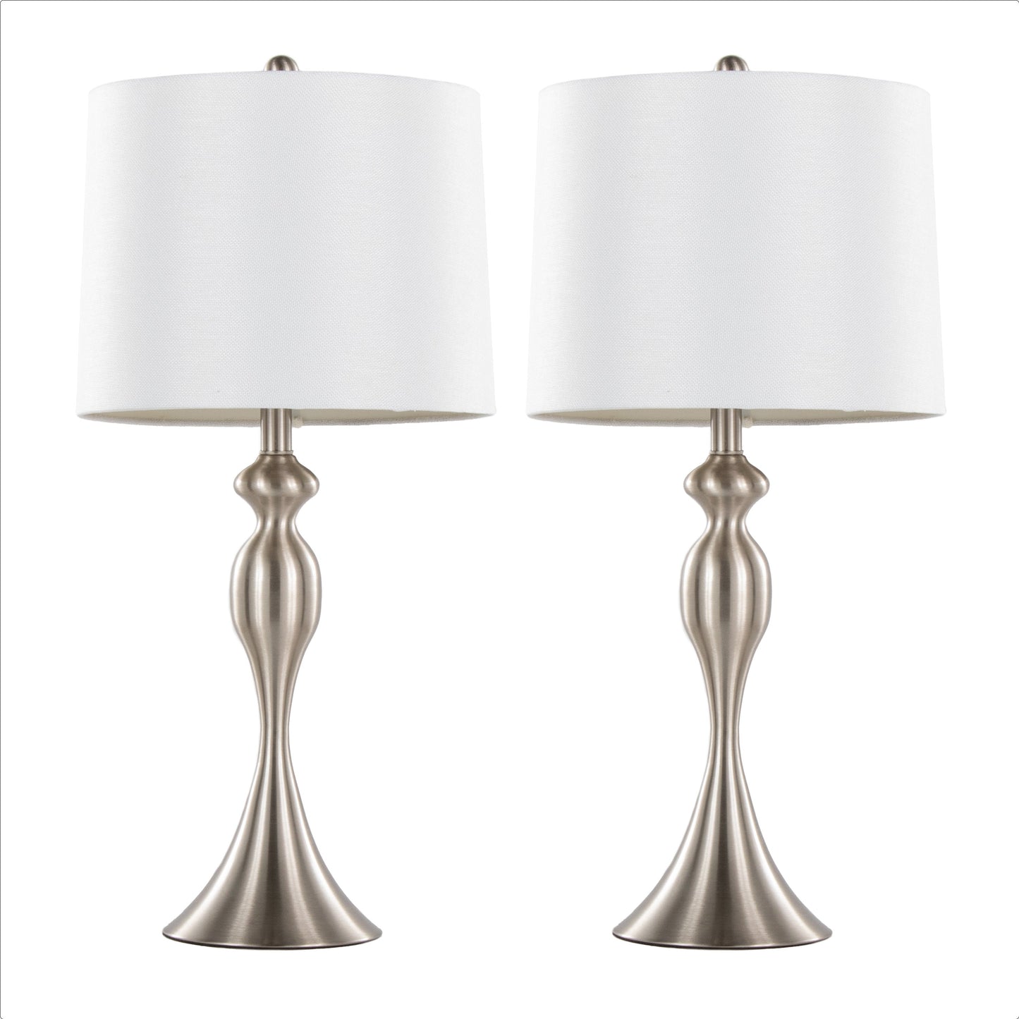 27" Contemporary Metal Table Lamp in Brushed Nickel