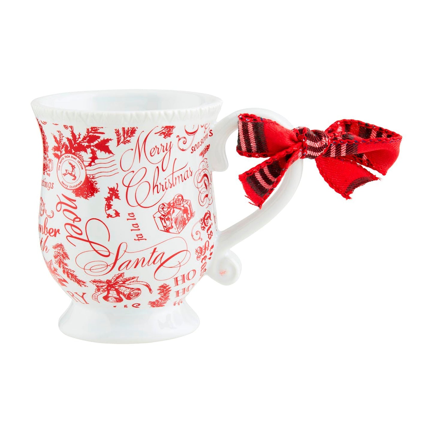 Red Toile Christmas Ceramic Mugs