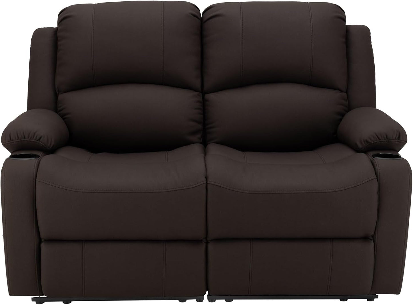 58 Inch Double Wall Hugger Theater Recliner Sofa, Chocolate