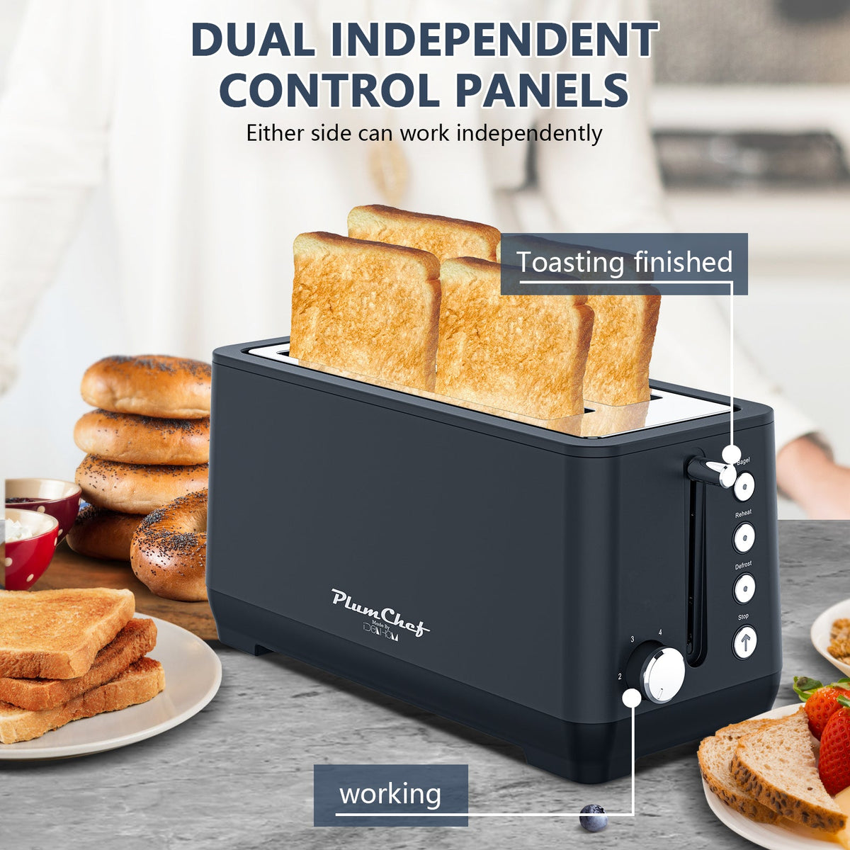 4-Slice Toaster with Warming Rack