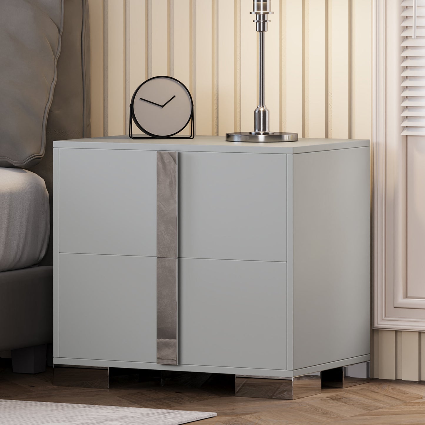Modern End Table with Drawers