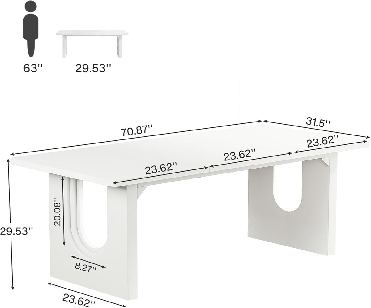 Modern 71" Rectangular Dining Table for 6–8 People