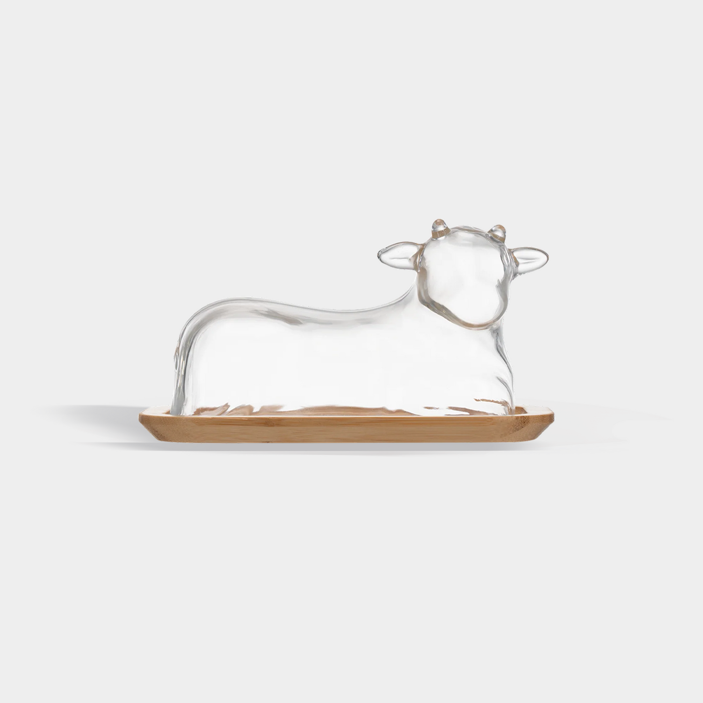 Hand-Blown Cow Butter Dish