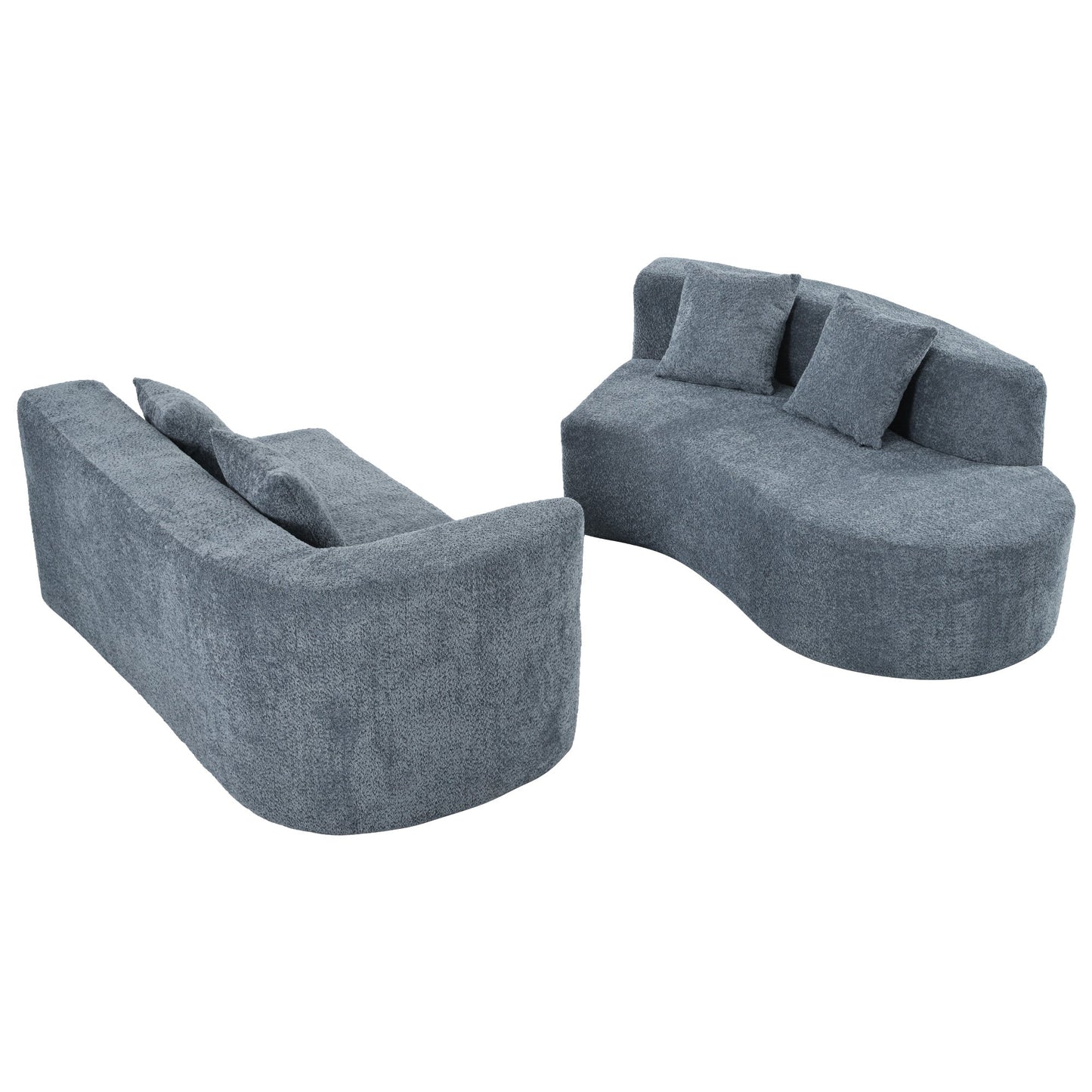 U_Style 132" Modern Sectional Sofa with Curved Design