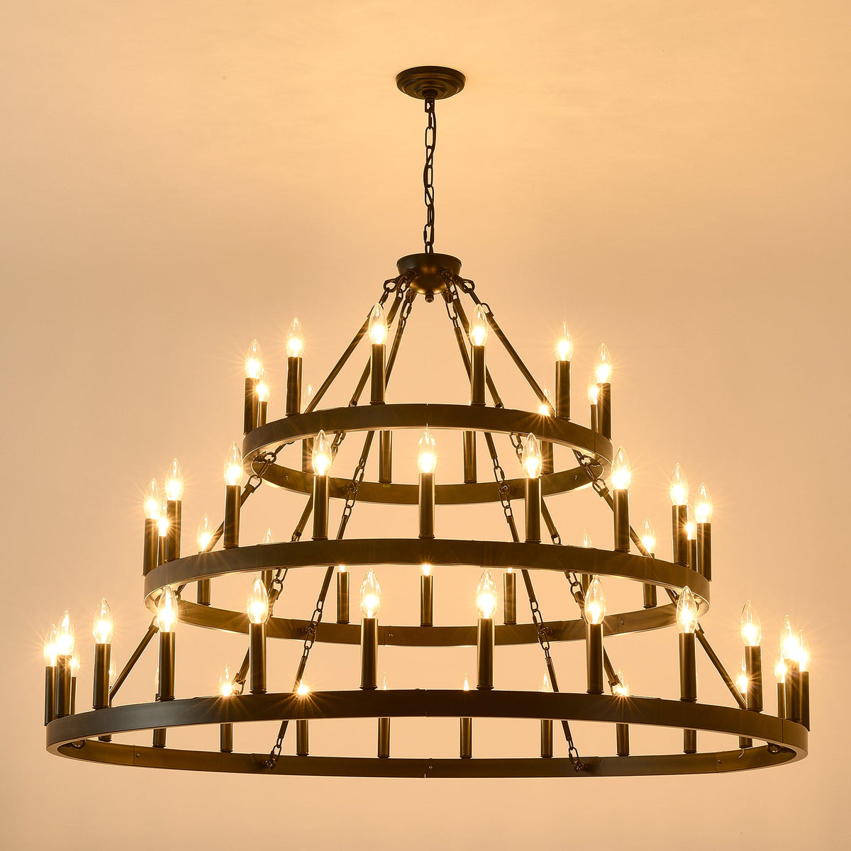 3 Tiers Wagon Wheel Chandelier