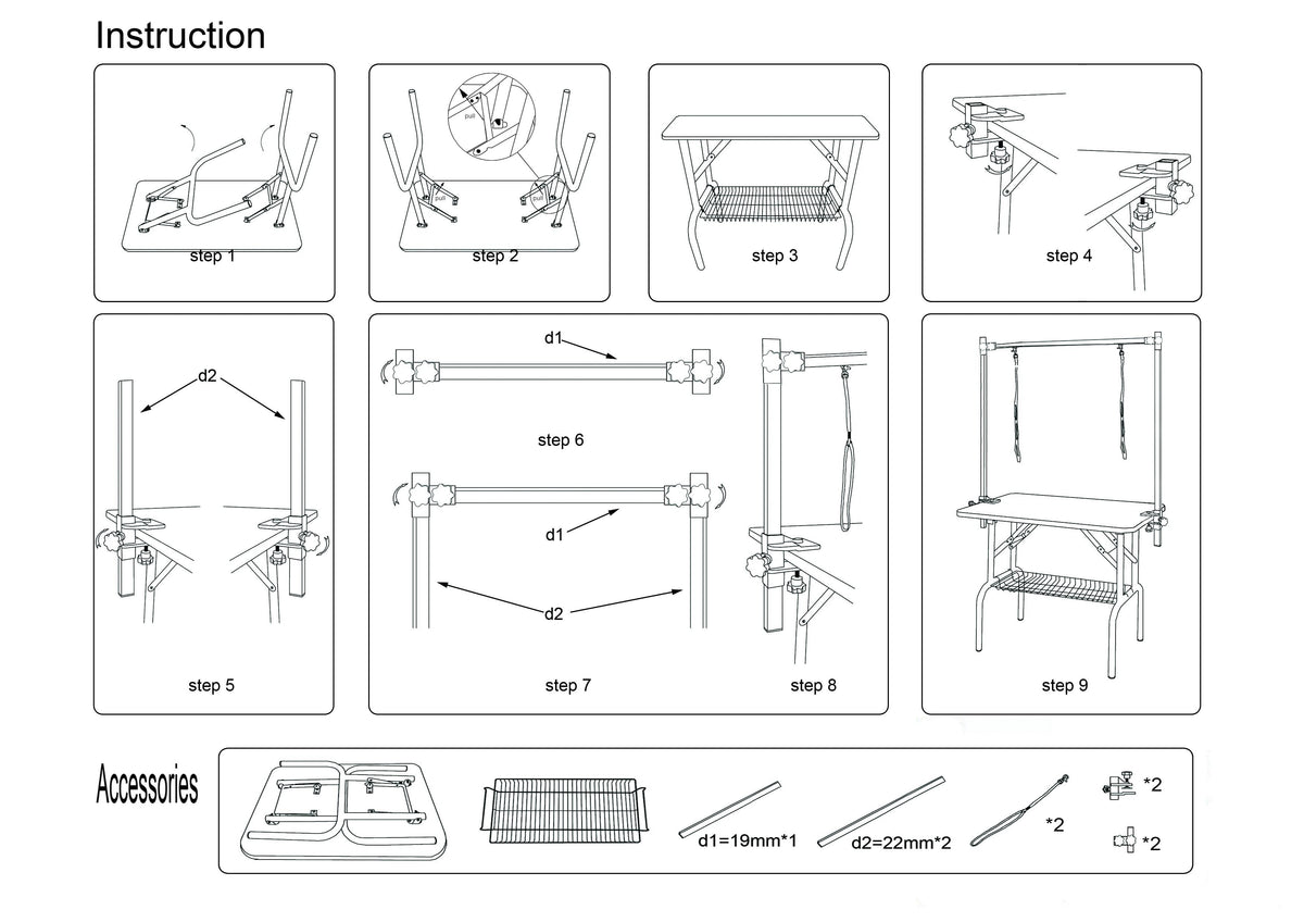 46" Folding Dog Pet Grooming Table