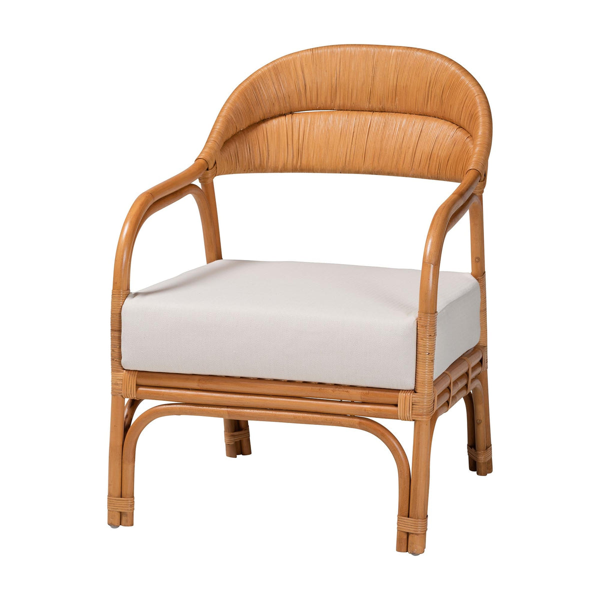 Bohemian Light Honey Rattan Arm Chair