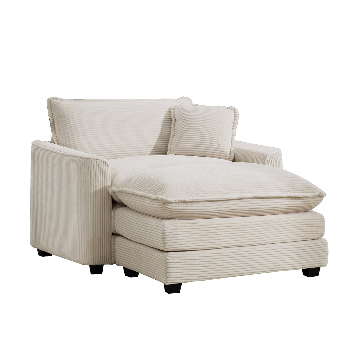 Comfortable Single Chair Deep Seat Sofa With Footstool