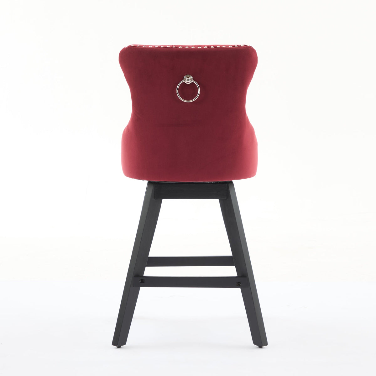 Swivel Velvet Barstools with Button Tufted Decoration